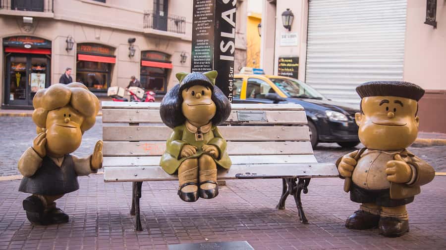 Buenos Aires: San Telmo and Market Guided Walking Tour - Comic characters along the Paseo de la Historieta