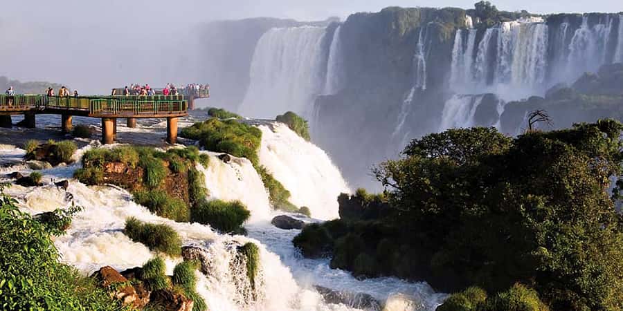 Puerto Iguazu: Iguaza Falls Brazilian Side & Bird Park Tour - The falls route: short walk, huge views