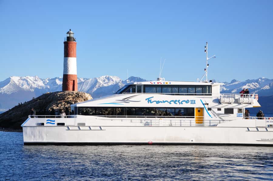 Ushuaia: Beagle Channel & Sea Wolves Island Catamaran Cruise - Les Eclaireurs Lighthouse and the Monte Cervantes story